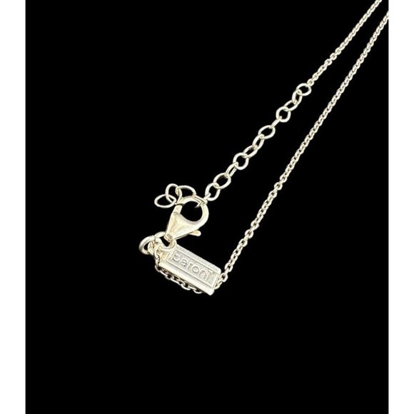 Vintage BARONI Sterling Silver Chain Necklace Modernist Pendant MCM Jewelry - Picture 5 of 7